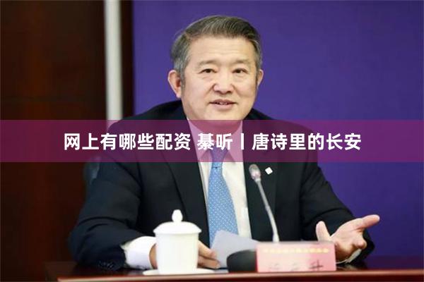 网上有哪些配资 綦听丨唐诗里的长安