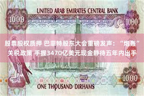 股票股权质押 巴菲特股东大会重磅发声：“炮轰”关税政策 手握3470亿美元现金静待五年内出手