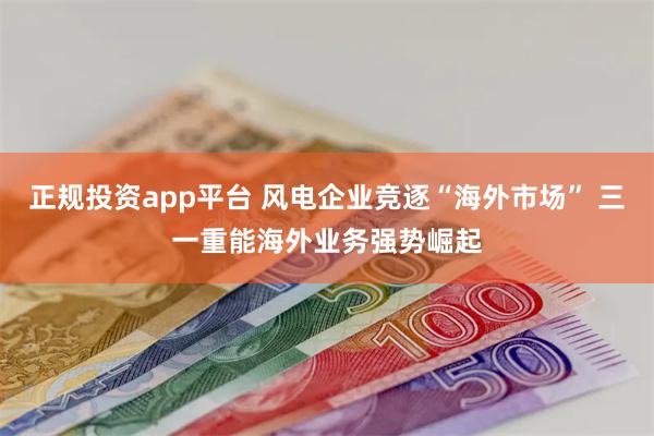 正规投资app平台 风电企业竞逐“海外市场” 三一重能海外业务强势崛起
