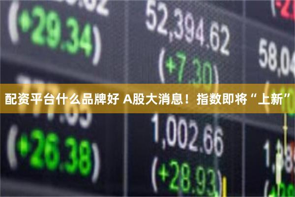 配资平台什么品牌好 A股大消息！指数即将“上新”