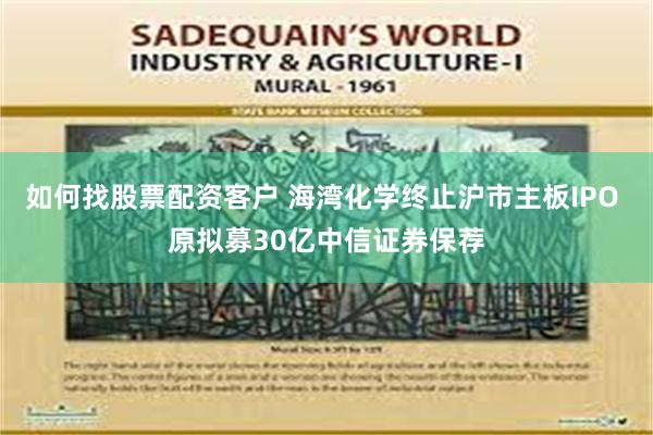 如何找股票配资客户 海湾化学终止沪市主板IPO 原拟募30亿中信证券保荐