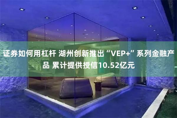 证券如何用杠杆 湖州创新推出“VEP+”系列金融产品 累计提供授信10.52亿元