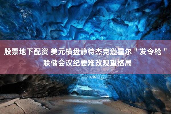 股票地下配资 美元横盘静待杰克逊霍尔＂发令枪＂  联储会议纪要难改观望格局