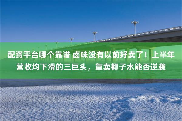 配资平台哪个靠谱 卤味没有以前好卖了！上半年营收均下滑的三巨头，靠卖椰子水能否逆袭