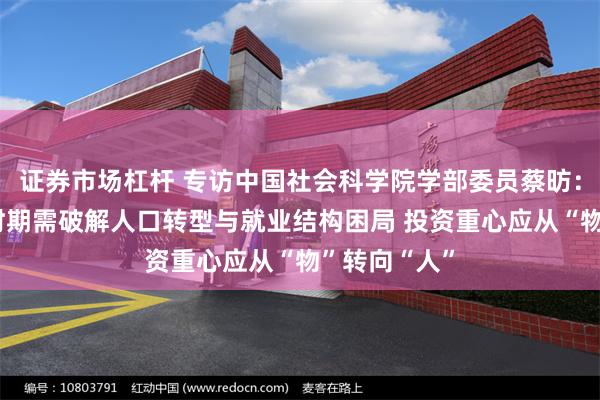 证券市场杠杆 专访中国社会科学院学部委员蔡昉:“十五五”时期需破解人口转型与就业结构困局 投资重心应从“物”转向“人”